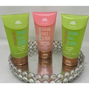 Tree Hut Sugar Face Scrub Bundle -2 Cucumber & Seaweed AHA & 1 Watermelon Cactus